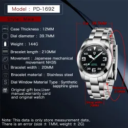 PAGANI DESIGN - mechanisch / automatisch herenhorloge - saffierglas - waterdicht - roestvrij staalHorloges
