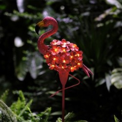 Tuinlamp op zonne-energie - metalen lamp - waterdicht - roze flamingoSolar verlichting