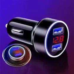 Universele autolader - dubbele USB - snel opladen - aluminium - 4.8A - 5VInterieur accessoires