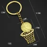 Metalen sleutelhanger - basketbal - net - basketbalveldSleutelhangers