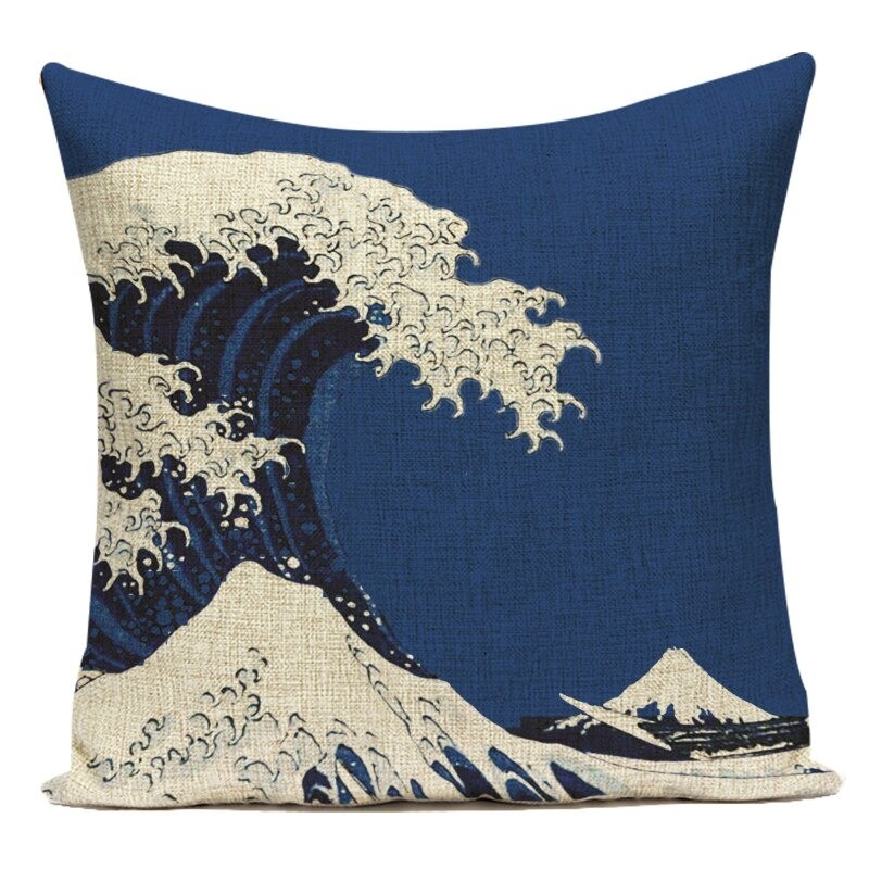 Decorative cushion cover - watercolors - mountains - sea wave print - 40 cm * 40 cm - 45 cm * 45 cmCushion covers