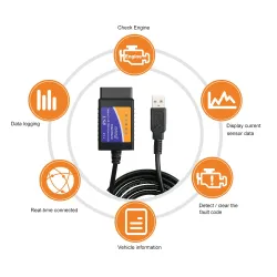 OBDII OBD2 auto code reading via USB - read error message - diagnosis - ELM327 ELM 327Diagnosis