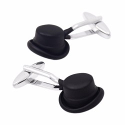 Modieuze manchetknopen - zwarte hoedManchetknopen