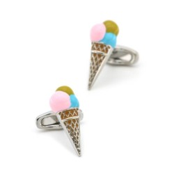 Silver cufflinks - multicolor ice cream