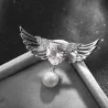 Luxurious brooch - angel wings - crystal heart - pearlBrooches