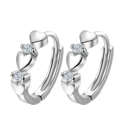 Elegante oorbellen - hartjes / zirkonia - 925 sterling zilverOorbellen