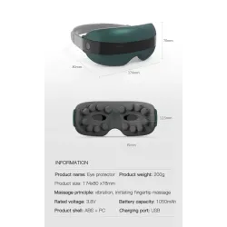 4D smart eye massager - muziek - ritme - vibratie - relax - acupressuur - verlicht vermoeidheid/donkere oogkringenMassage