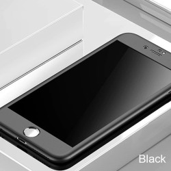 Luxe 360 full cover - met screenprotector van gehard glas - voor iPhone - zwartBescherming