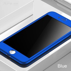 Luxe 360 full cover - met tempered glass screenprotector - voor iPhone - blauwBescherming