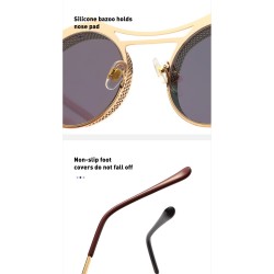 Steampunk round sunglasses - metal frame - unisexSunglasses