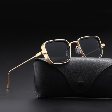 Vintage square sunglasses - anti-reflective lens - metal frame - UV400 - unisexSunglasses
