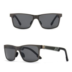 Rechthoekige gepolariseerde zonnebril - aluminium frame - met etui - UV400Zonnebrillen