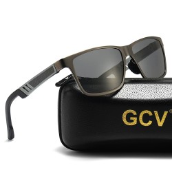 Rectangle polarized sunglasses - aluminum frame - with a case - UV400Sunglasses