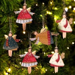 Kerstdecoratie - hangende metalen ornamenten - engel - KerstmanKerstmis