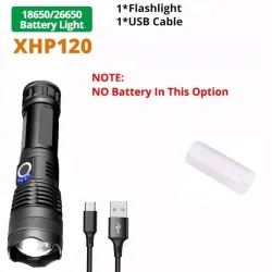 XHP220 / XHP120 - krachtige LED zaklamp - tactische / militaire zaklamp - USB - waterdicht - zoombaar - 5000000 LMZaklampen