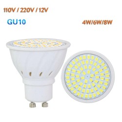 GU10 LED spotlampen - 110V 220V 24V - 4W - 6W - 8W - 10 stuksGU10