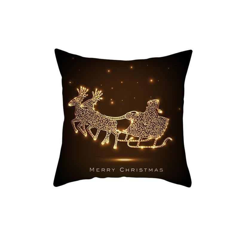 Decorative black pillowcase - Christmas motifs - Santa Claus - 50 * 50 cmCushion covers