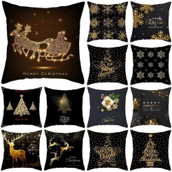 Decorative black pillowcase - Christmas motifs - Santa Claus - 50 * 50 cmCushion covers