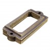 Antique brass drawer handles - label holders - metal frames - 12 piecesFurniture