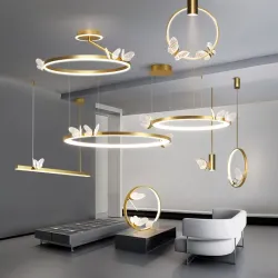 Moderne acryl lamp - wandmontage - LED - met vlindersWandlampen