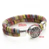Armband in Boheemse stijl - kleurrijk gelaagd katoen - Tibetaans zilver - drukknoopArmbanden