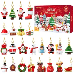 Kerst adventskalender - met hangende kerstboomversieringen - 24 stuksKerstmis