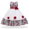 Elegante meisjesjurk - bloemenkant - strikband met strikClothing
