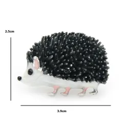 Zwart emaille egel - brocheBroches