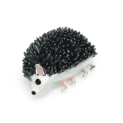 Black enamel hedgehog - broochBrooches