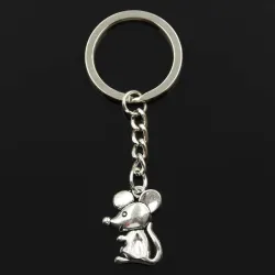 Schattige kleine muis - brons/zilver - sleutelhangerSleutelhangers