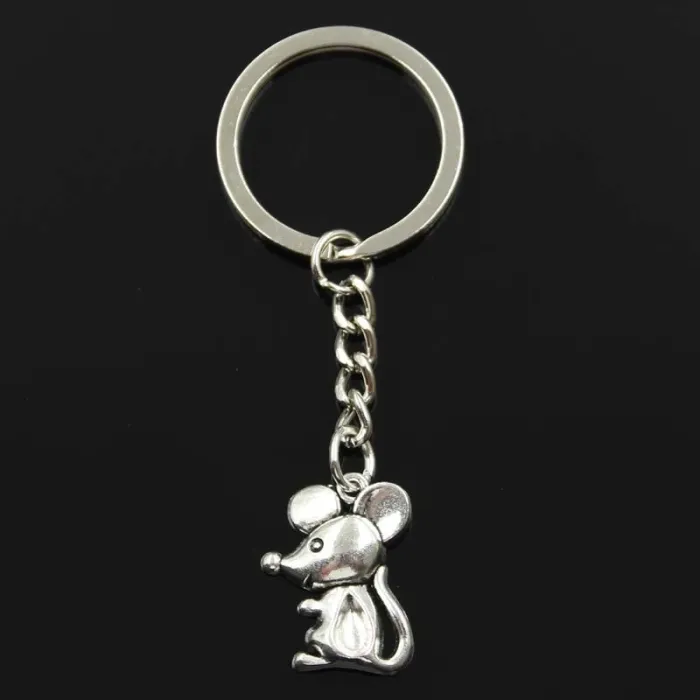Schattige kleine muis - brons/zilver - sleutelhangerSleutelhangers