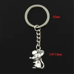 Schattige kleine muis - brons/zilver - sleutelhangerSleutelhangers