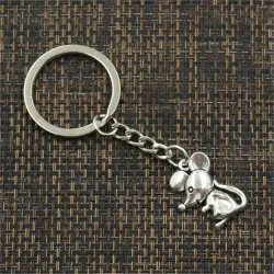 Schattige kleine muis - brons/zilver - sleutelhangerSleutelhangers