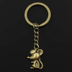 Schattige kleine muis - brons/zilver - sleutelhangerSleutelhangers