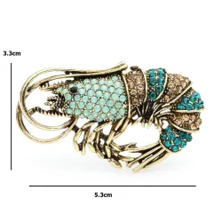 Crystal shrimp - broochBrooches