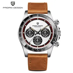 Pagani Design - automatisch quartz horloge - saffierglas - chronograaf - leer - roestvrij staalHorloges