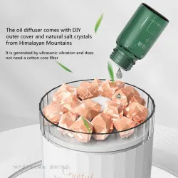 Natuurlijk kristal - aromatherapie draadloze luchtbevochtiger - met sfeerlamp - etherische oliediffuserLuchtbevochtigers
