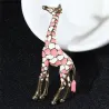Emaille giraf - broche - kleurrijk - goudBroches