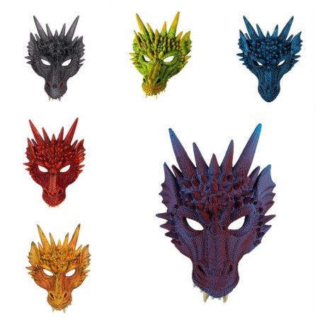 Masque d'Halloween - Visage de dragon 3D