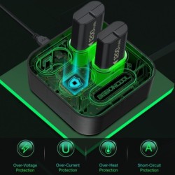 4 x 1200mAh batterijpakket - USB-oplaadstation - voor Xbox One X / S / Xbox Elite-controllerController