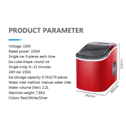 Mini automatische elektrische ijsmachine - ijsblokjesmaker - 15 kg/24H - 220VBar producten