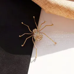 Gold crystal spider - broochBrooches