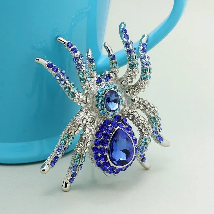 Big crystal spider broochBrooches