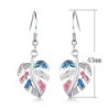 Zilveren oorbellen met bungelblaadjes - kleurrijk kristal opaalOorbellen