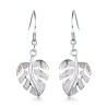 Silver dangle leaves earrings - colorful crystal opalEarrings