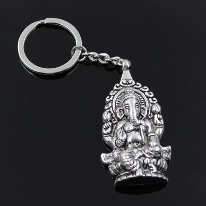 Vintage Ganesha Boeddha olifant sleutelhangerSleutelhangers
