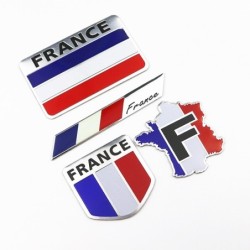 3D aluminium autosticker - Franse vlagStickers