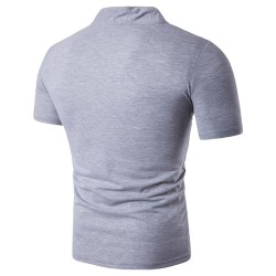 Modieus T-shirt met korte mouwen - opstaande open kraag - mouwen met printT-Shirts