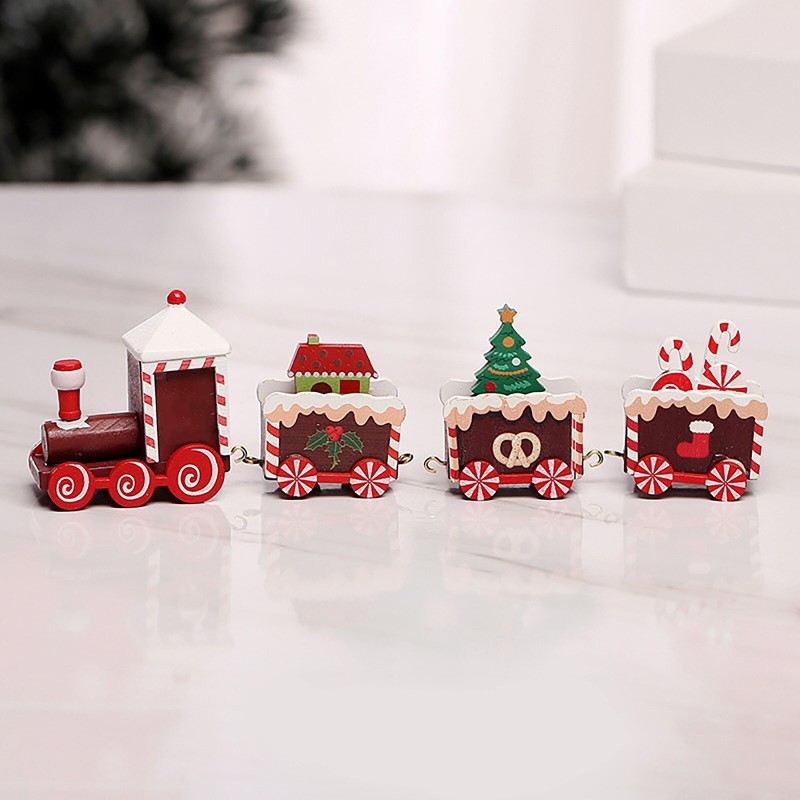 Kerst houten trein - speelgoedHouten
