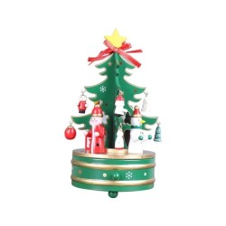 Wooden rotating music box - Christmas decoration - tree shapeChristmas
